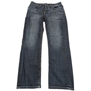 BKE Jake Straight Jeans Mens 33x30 Dark Wash Blue Denim Stretch Casual Classic